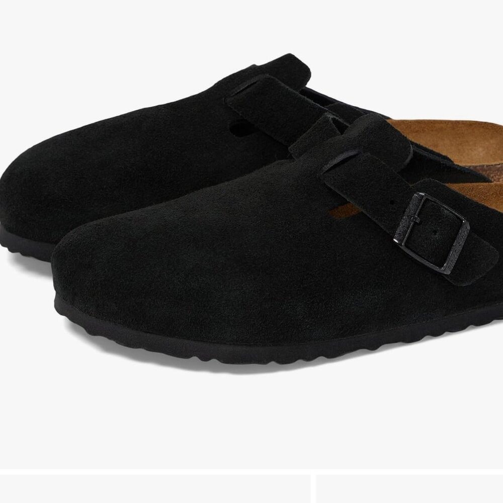 Birkenstock Boston Suede Black size 41 - soft footbed